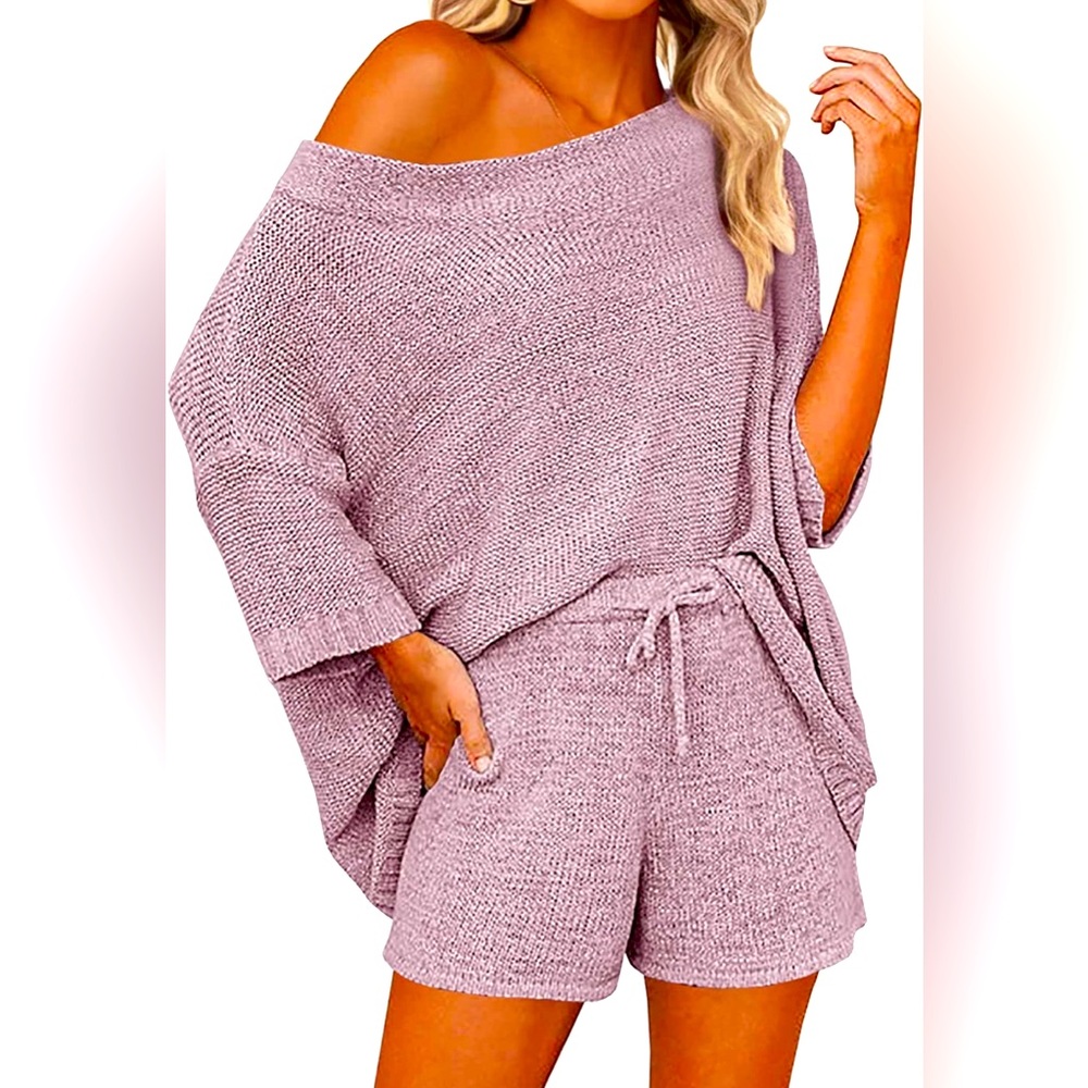 Women's Off-the-Shoulder Sweater in Light Purple